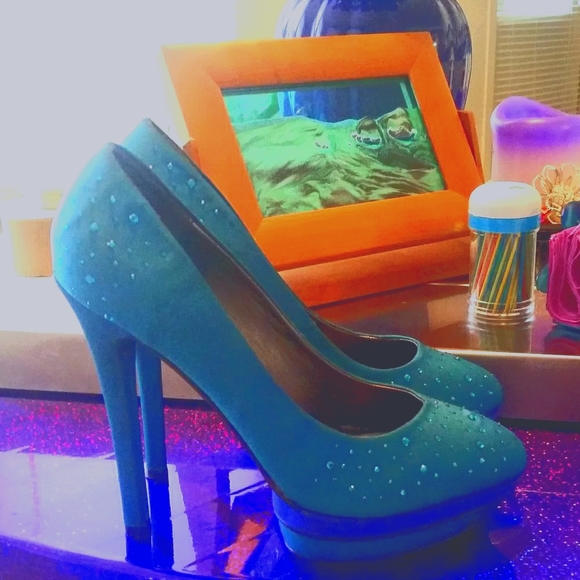 Green-Blue-Memaid Inspired Uni-Sexy High Heels - Picture 1 of 1